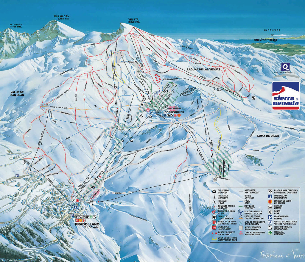 Карта курорта Сьеррра-Невада