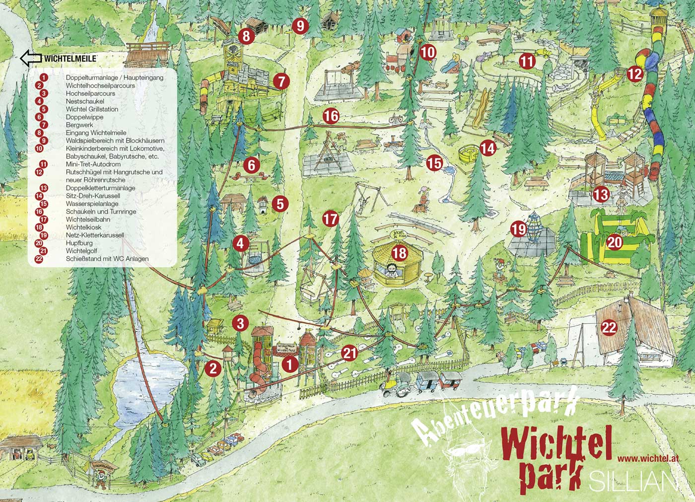 Схема парка Wichtelpark